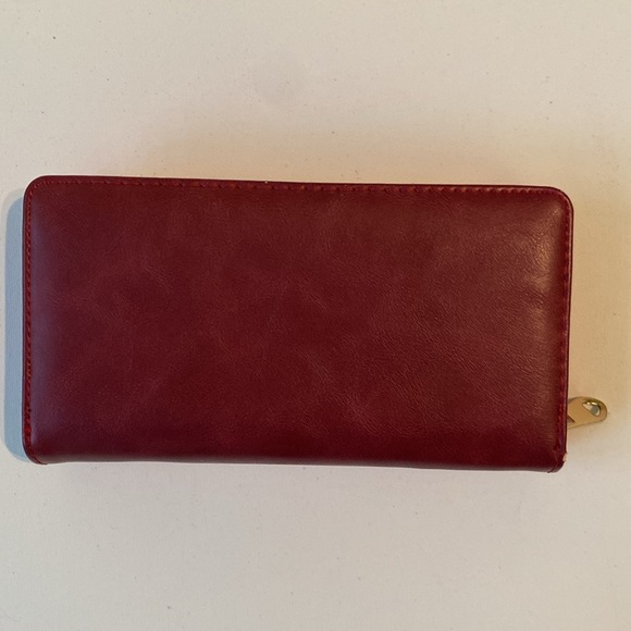 Women’s wallet in red large card slots change purse - Picture 5 of 7